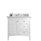 James Martin Vanities Palisades 36in Single Vanity, Bright White w/ 3 CM Arctic Fall Solid Surface Top 527-V36-BW-3AF - alternate 1